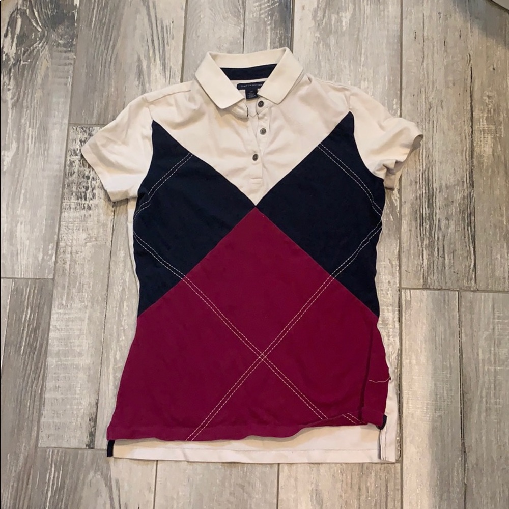 Tommy Hilfiger diamond-pattern polo size S